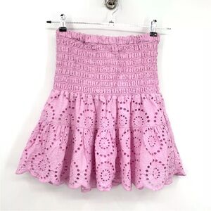 CARTOLINA Nantucket Women Size Small Skirt Kylie Short Mini Pull On Pink Eyelet